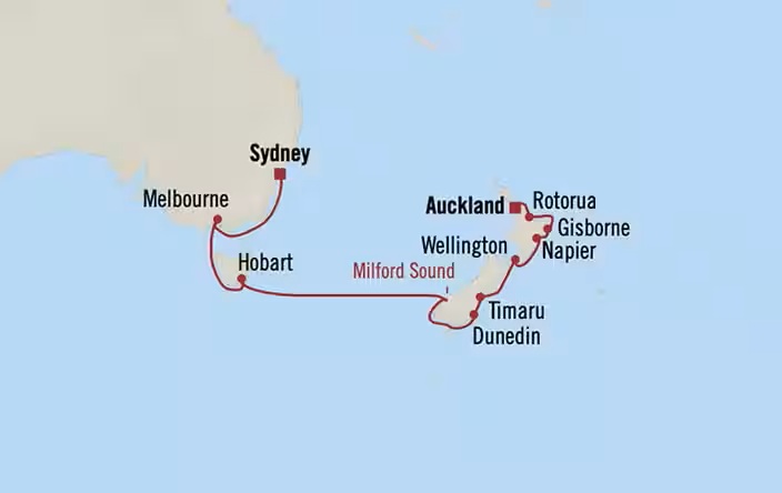 Oceania Riviera Excursions with itinerary Jan 24, 2027