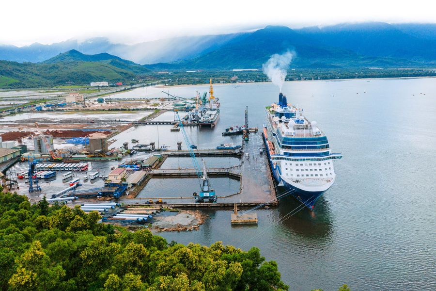 Chan May Port cruise ship docked in Central Vietnam