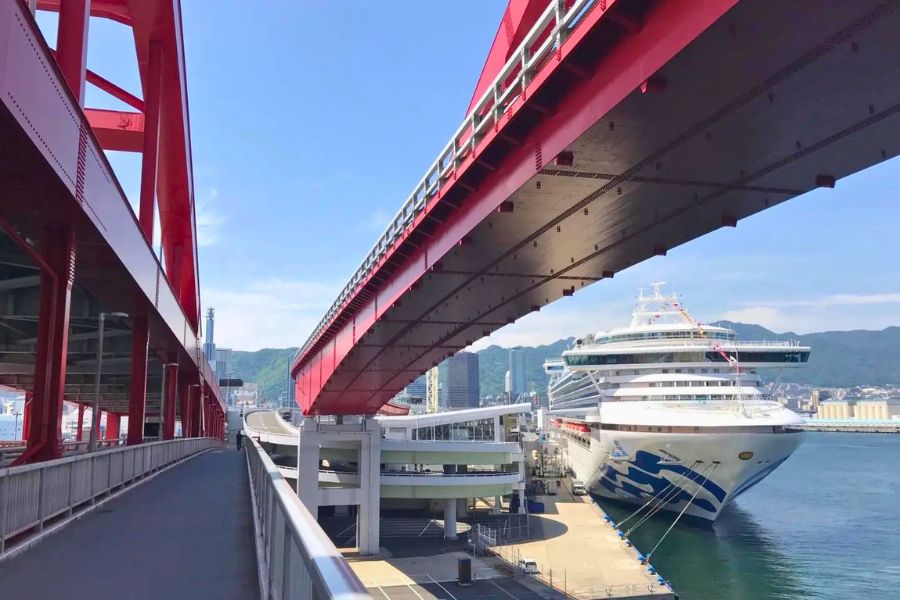 Kobe Port waterfront welcoming cruise passengers to Japan