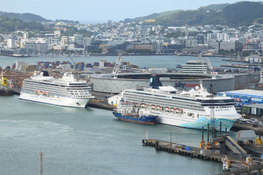 Wellington harbour near CentrePort cruise terminal