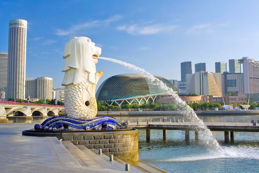 Merlion Park city view