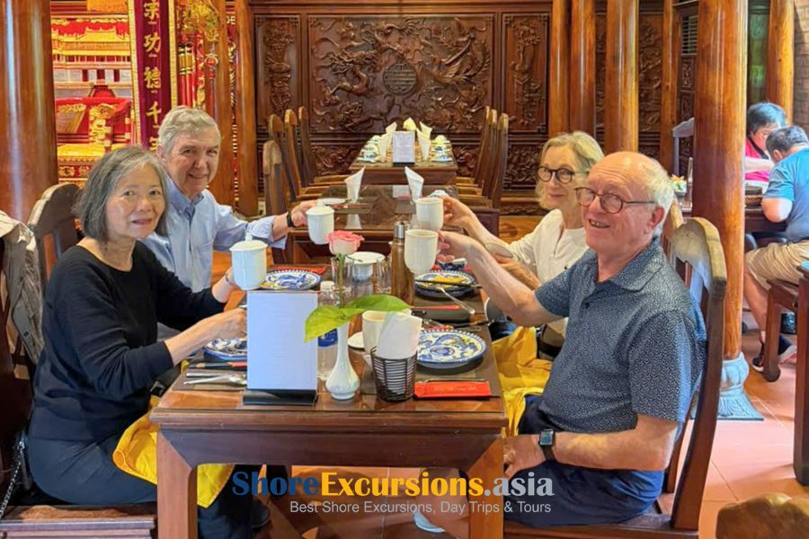 Small group travelers during Vietnam shore excursions
