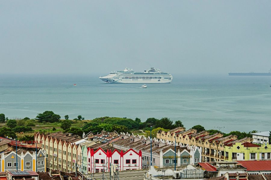 Vietnam cruise port with coastal view