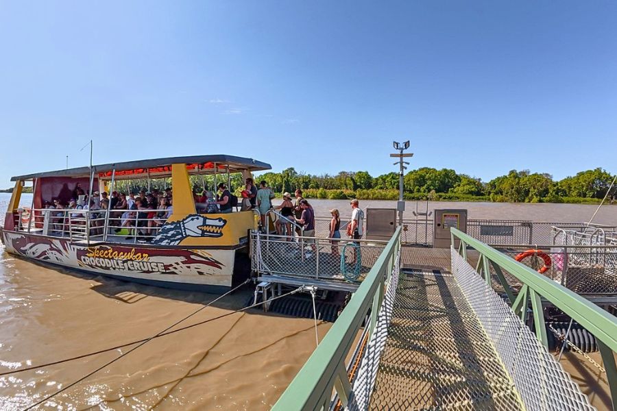 Boarding access for passengers on an Adelaide River crocodile cruise