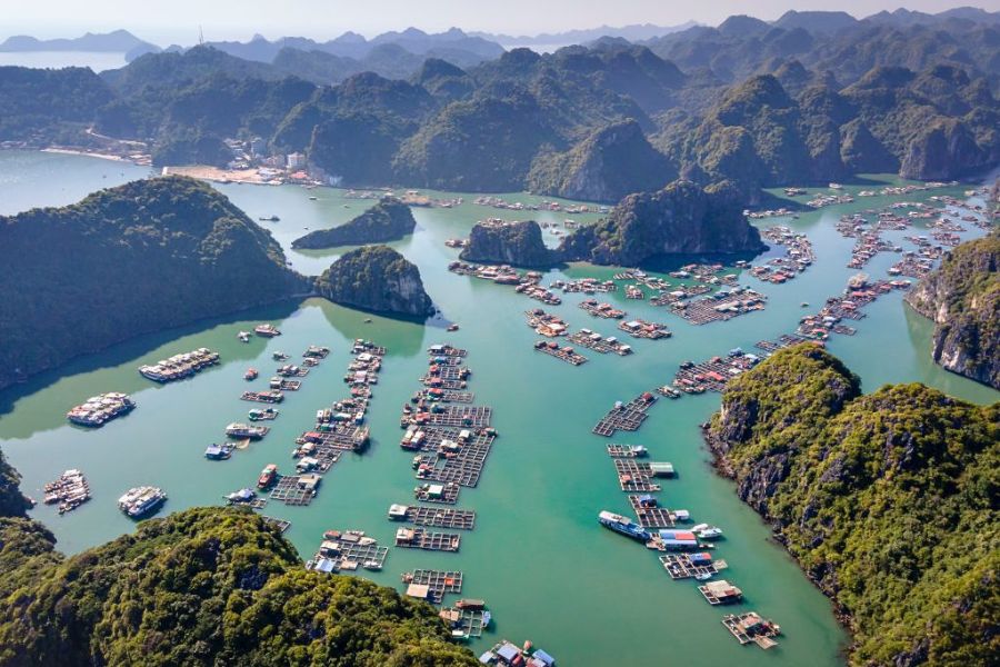 Floating village in Ha Long Bay