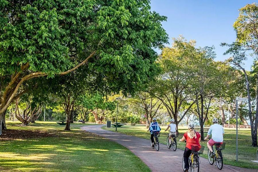Tropical park and walking paths in Darwin City