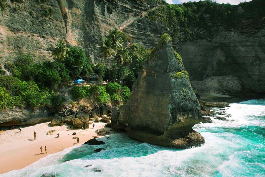 Bali beach and coastal cliffs