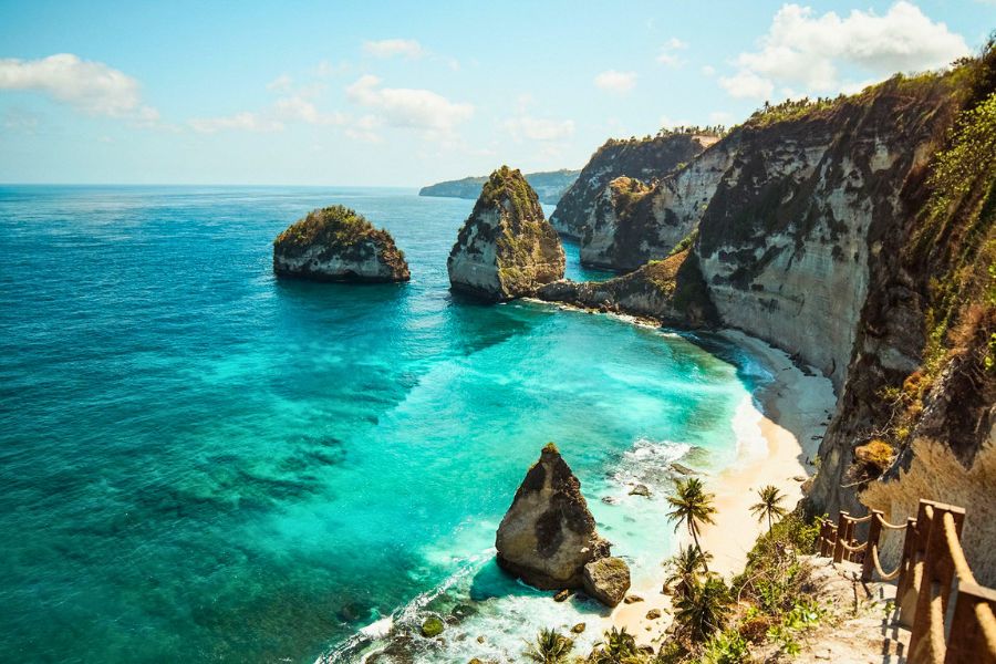 Bali beach and coastal cliffs