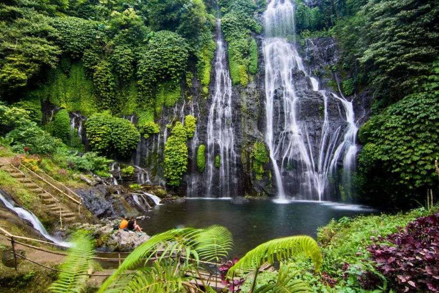 Bali waterfall during the wet season