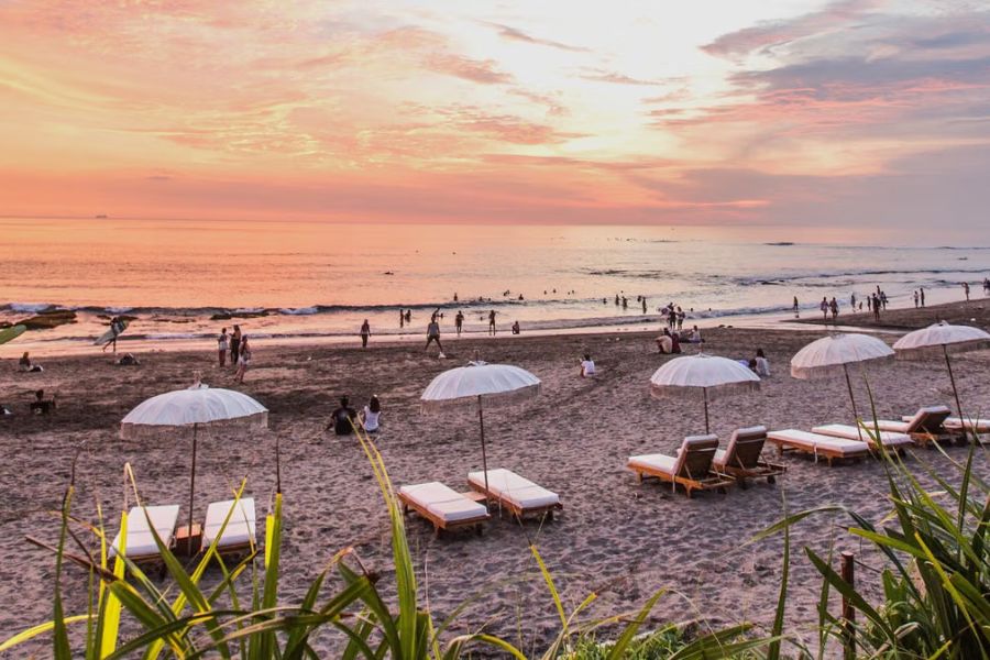 Boats along the Bali coast