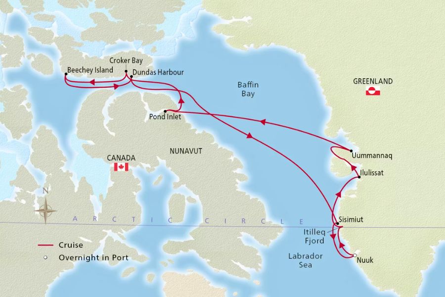 Cruise itinerary and port map