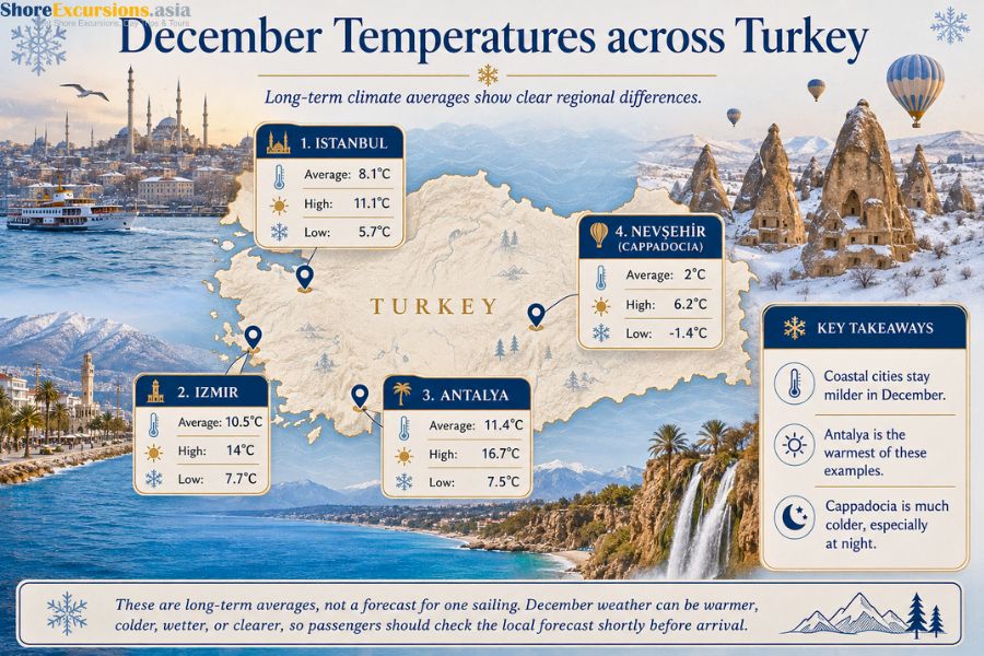 December Temperatures across Turkey
