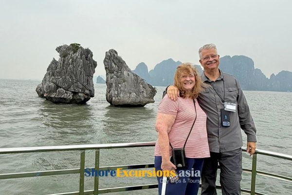 Guests enjoy a Halong Bay scenic cruise