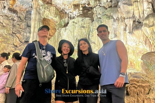Guests explore Sung Sot Cave in Halong Bay