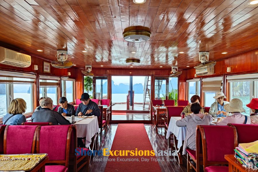 Halong Bay cruise boat interior