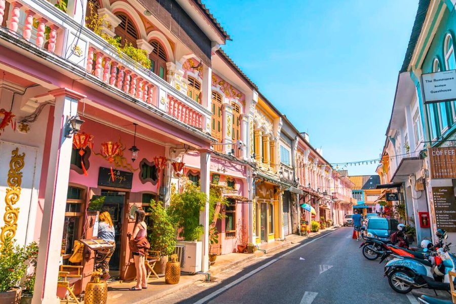 Historic Sino-Portuguese street in Phuket Old Town Historic Sino-Portuguese street in Phuket Old Town