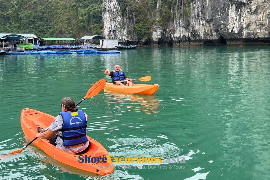 Kayaking in Halong Bay