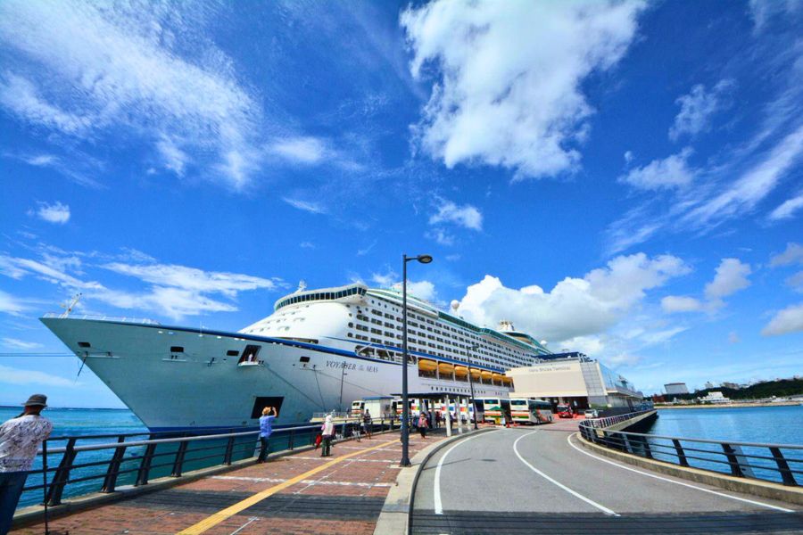 Cruise ship docked at Naha Okinawa