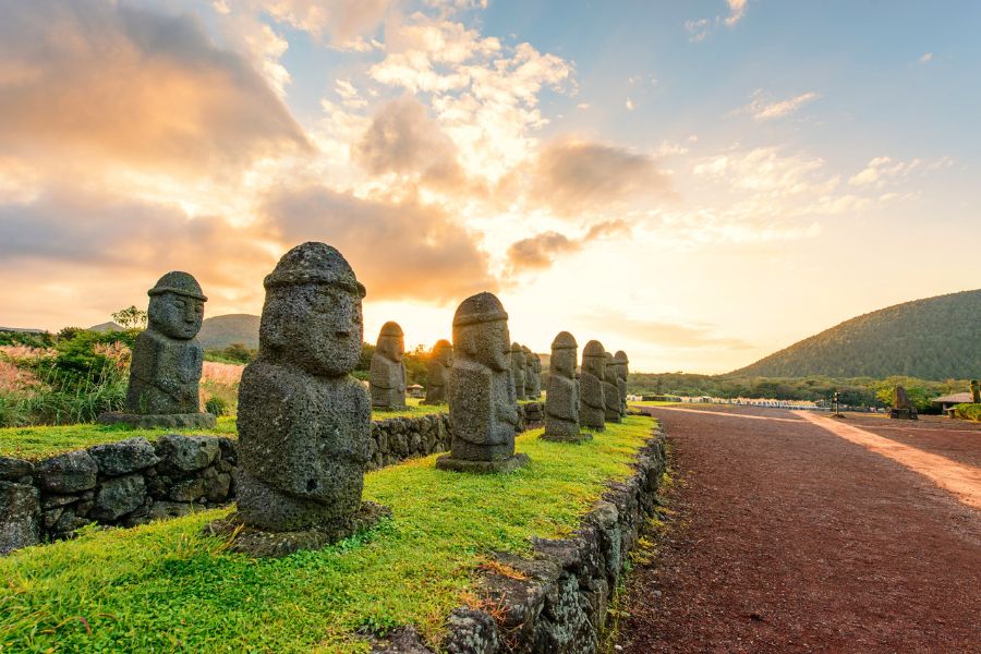 Dol hareubang stone statues Jeju