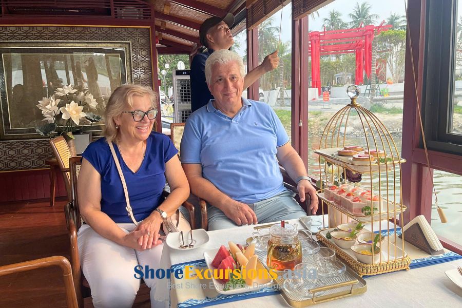 Hue shore excursions Perfume River dining