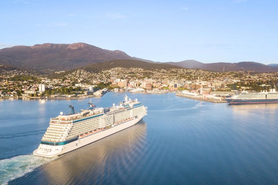 Cruise ships dock in Hobart
