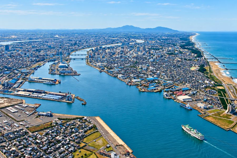 Niigata Port aerial view