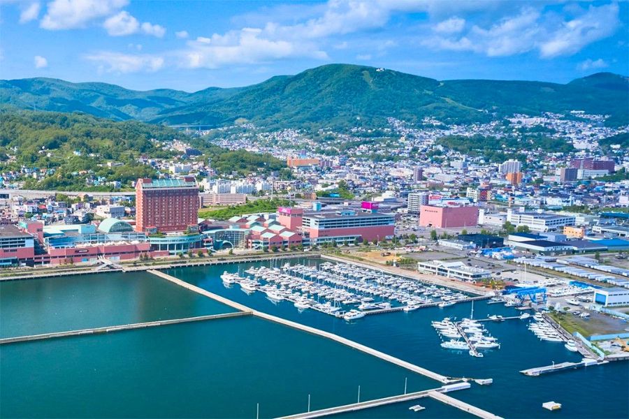Otaru Port and city view